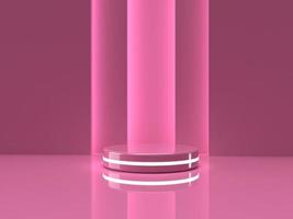 3d abstrakt render.beauty-produkter set för kosmetiska och hudvårdsförpackningar mockup minimal design på rosa pastellbakgrund foto