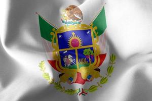 3D illustration flaggan av queretaro är en region i Mexiko foto