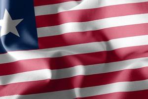 3D-rendering illustration flagga Liberia. vinkar på vinden fl foto