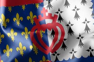 3D illustration flagga Pays de la Loire är en region i Frankrike foto