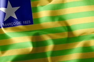 3D illustration flagga piaui är en delstat Brasilien. vinkar på th foto