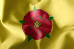 3d illustration flagga i lancashire är ett grevskap i England foto