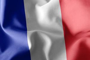 3D-rendering illustration närbild flagga Frankrike. vinkar på foto