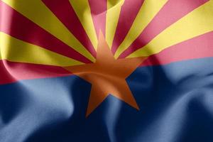 3D-illustration arizonas flagga är en region i USA. wa foto