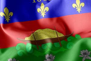3D illustration flagga i Franska Guyana är en region i Frankrike foto