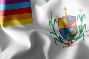 3D-illustration flaggan för la libertad är en region i Peru. vinka foto