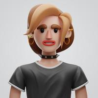 premium kvinnlig mänsklig karaktär 3D-rendering på isolerad bakgrund foto