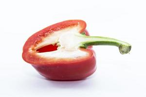 kryddig röd bell chili-sida skivad foto