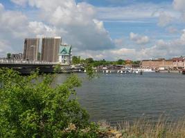 staden Kappeln vid floden schlei foto