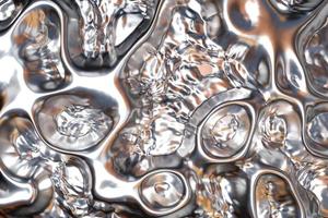 silver vätskegradient metall bakgrundsstruktur. abstrakt modern levande holografisk flytande 3d-rendering foto