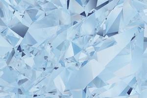 blå reflektion kristall polygon geometrisk bakgrund 3d visualisering. kall bruten is vinter mönster textur foto