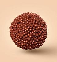 chokladbollar många smak söt läcker choklad mjölk sfär boll smidig realistisk bakgrund tapet, mörk choklad praliner 3d illustration. foto