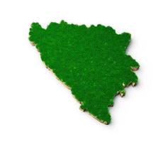 bosnien och hercegovina karta jord mark geologi tvärsnitt med grönt gräs och sten mark textur 3d illustration foto