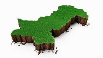 pakistan karta gräs och mark textur 3d illustration foto