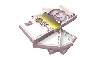 singapore dollar valuta 3d-rendering foto