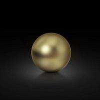 guld realistisk krom boll på svart bakgrund. 3d rendering foto