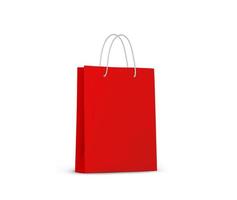 röd tom shoppingpåse för reklam och varumärke foto