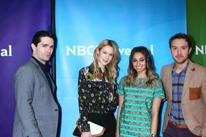 los angeles, 7 januari - sam witwer, meaghan rath, kristen hager, sam huntington deltar på nbcuniversal 2013 tca winter press tour på langham huntington hotel den 7 januari 2013 i pasadena, ca. foto