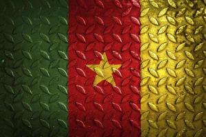 Kamerun flagga metall textur statistik foto