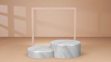 3D-rendering illustration av podium scen display showcase för produktplacering i minimal design. foto