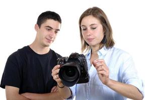ung kvinnlig fotograf och student foto