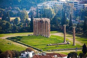 zeus tempel från hög plats i Aten, Grekland