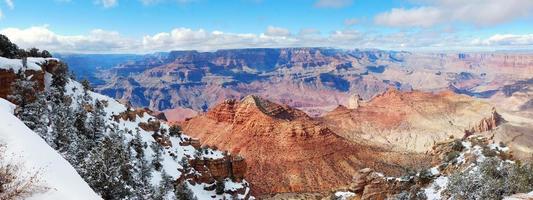 grand canyon panoramautsikt på vintern med snö foto