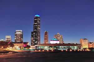 chicago skyline i skymningen foto