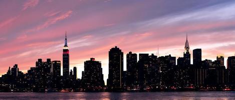 new york city manhattan solnedgång panorama foto