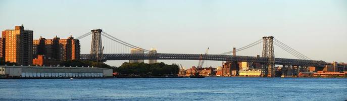 panorama från new york city williamsburg bridge foto