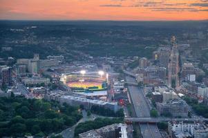 boston flygfoto vid solnedgången foto