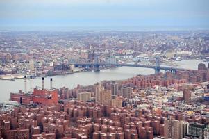 Brooklyn skyline arial vy från new york city manhattan foto