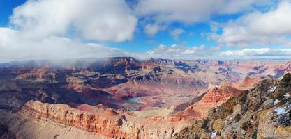 grand canyon panoramautsikt på vintern med snö foto