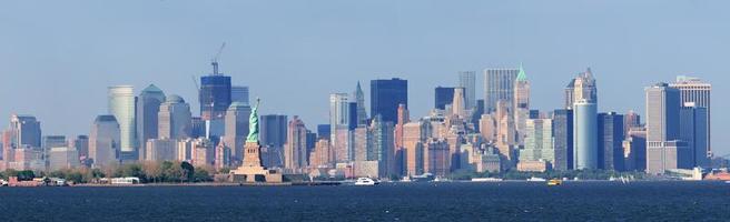 new york city nedre manhattans skyline foto