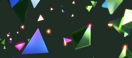 trasigt glas triangel abstrakt glödande teknik bakgrund 3d illustration foto