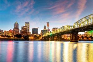 portland city downtown skyline stadsbilden i oregon, i usa foto