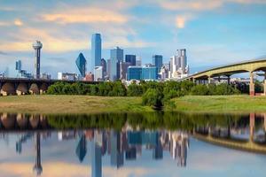 dallas city downtown skyline stadsbild av texas usa foto