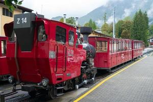 st wolfgang, Österrike, 2017. kuggjärnvägen schafbergbahn i st wolfgang foto