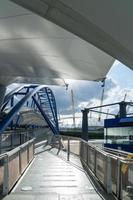 London, Storbritannien, 2014. North Greenwich Riverbus Terminal foto