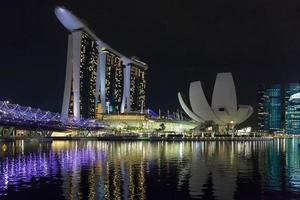 singapore, 2012. nattvy över singapore foto