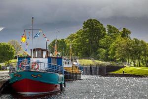 corpach, Skottland, Storbritannien, 2011. souters lass förtöjd i den kaledonska kanalen vid corpach foto