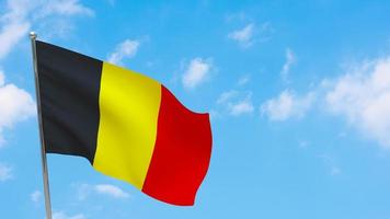Belgiens flagga på stång foto