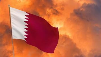 Qatar flagga på stång foto