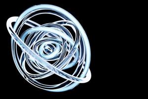 3d 3d illustration, neon illusion isometriska abstrakta former färgglada former sammanflätade foto