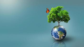 världsekologi, världsmiljödagen, världsjorddagen och räddande miljö. foto