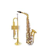 saxofon och kornett foto