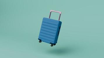 bagage, resväska 3d render illustration med bakgrund foto
