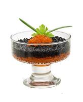 rad och svart kaviar foto