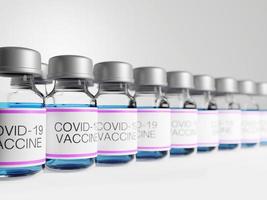 3D-rendering av covid-19 vaccinflaskor foto