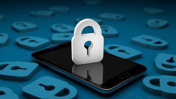säkerhet på smart telefon och teknik foto